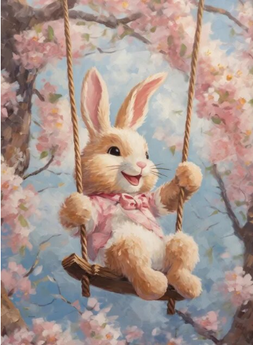 Paint By Number Easter Swingtime Bunny