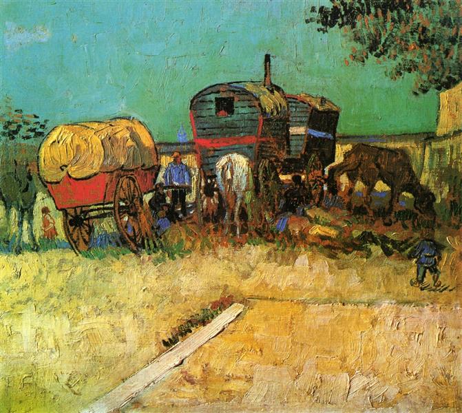 Encampment of Gypsies with Caravans - Vincent Van Gogh Paint by Number