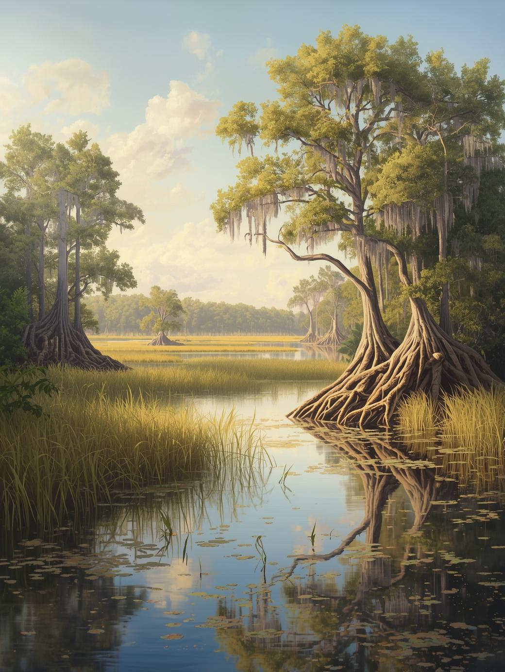 Everglades National Park (Florida) Area Wetlands & Cypress Paint by Number