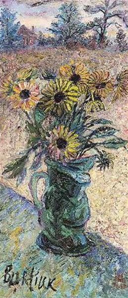 Paint by Number Flowers at the window - David Burliuk