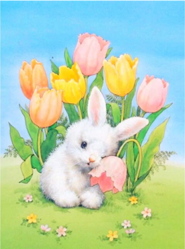 Paint By Number Fluffy Tails Easter Bunny