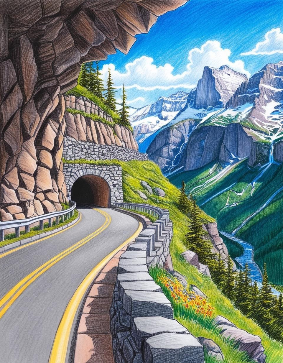 Paint by Number Glacier National Park (Montana)Breathtaking Landscapes of Glacier National Park