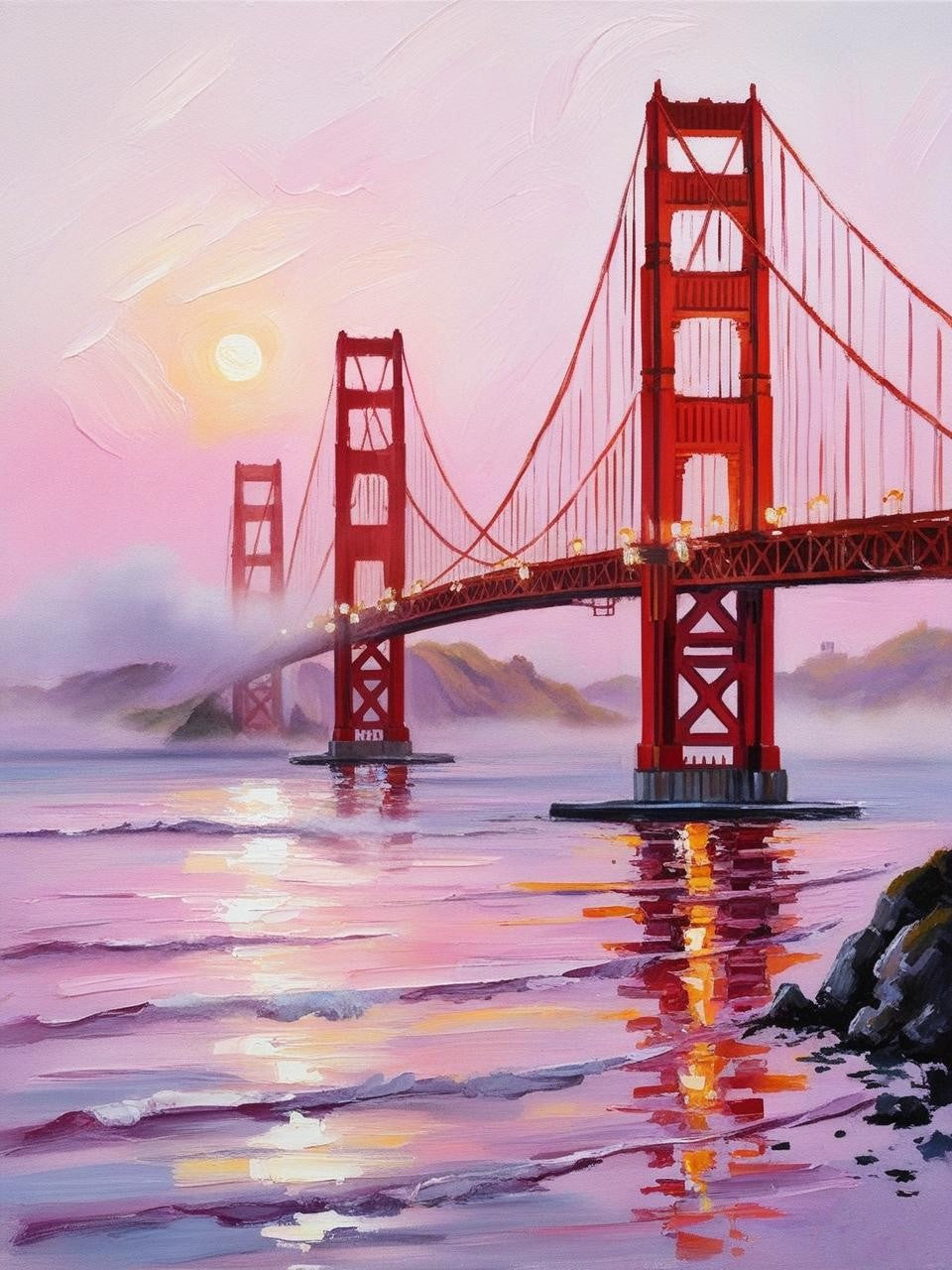 Paint By Number Golden Gate Bridge at Sunrise