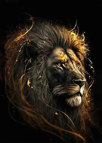 Paint By Number Golden Guardian Lion