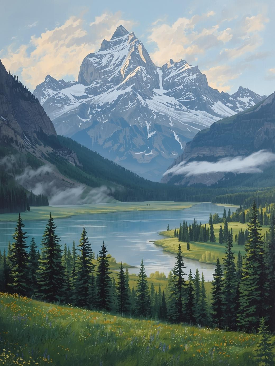 Grand Teton National Park (Wyoming) Peaks of Peace Paint by Number