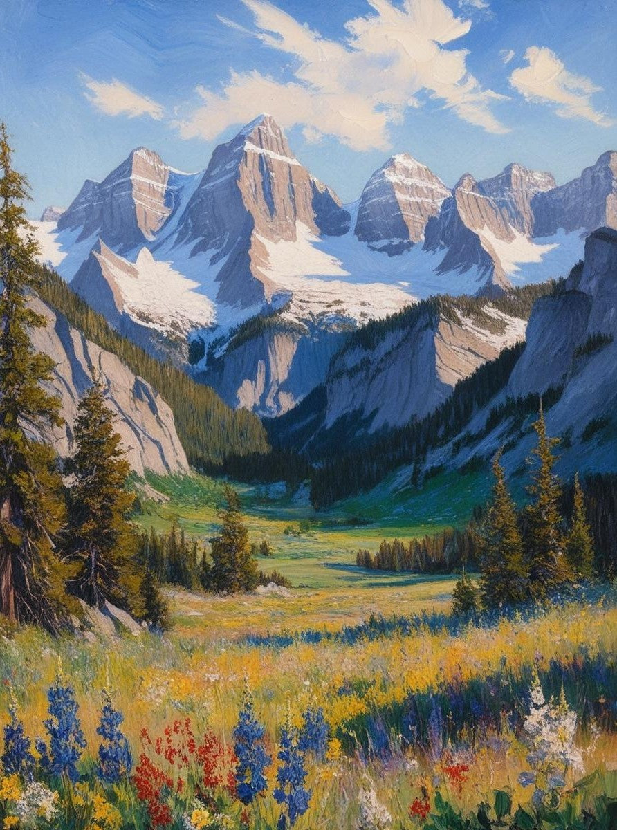 Paint by Number Grand Teton National Park (Wyoming) Snow-Capped Peaks