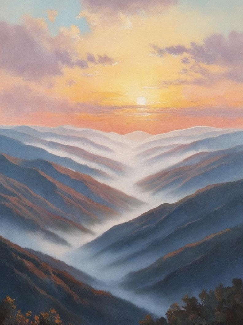 Paint by Number Great Smoky Mountains National Park (Tennessee /North Carolina)Misty Mountain Ranges