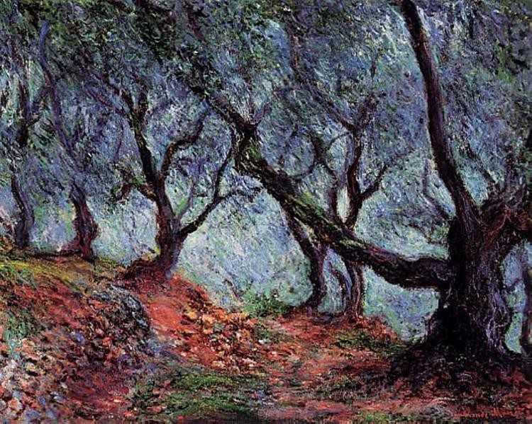 Paint By Number Grove of Olive Trees in Bordighera - Claude Monet