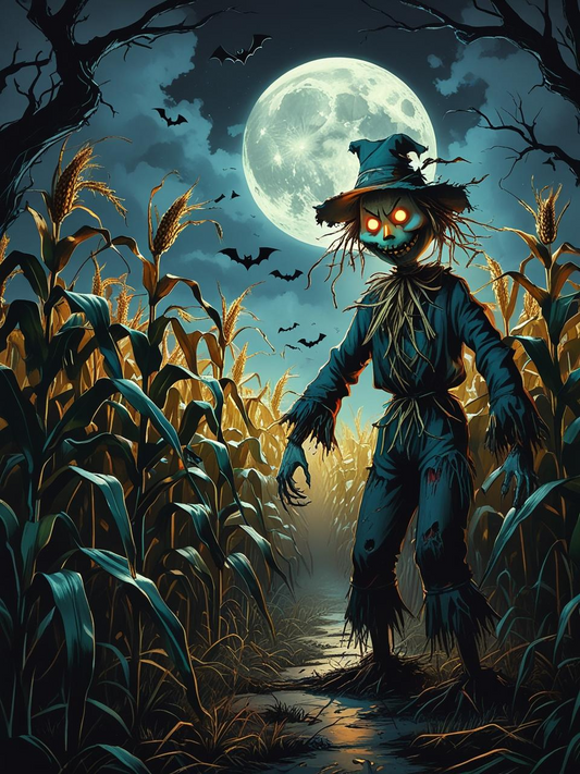 Haunted Scarecrow Paint by Number