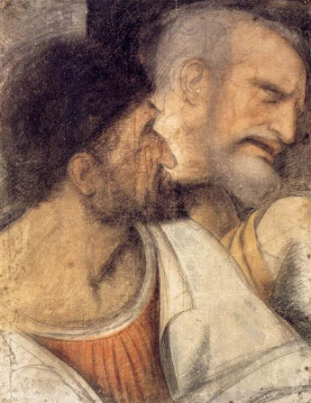 Heads of Judas and Peter by Leonardo da Vinci Paint By Number