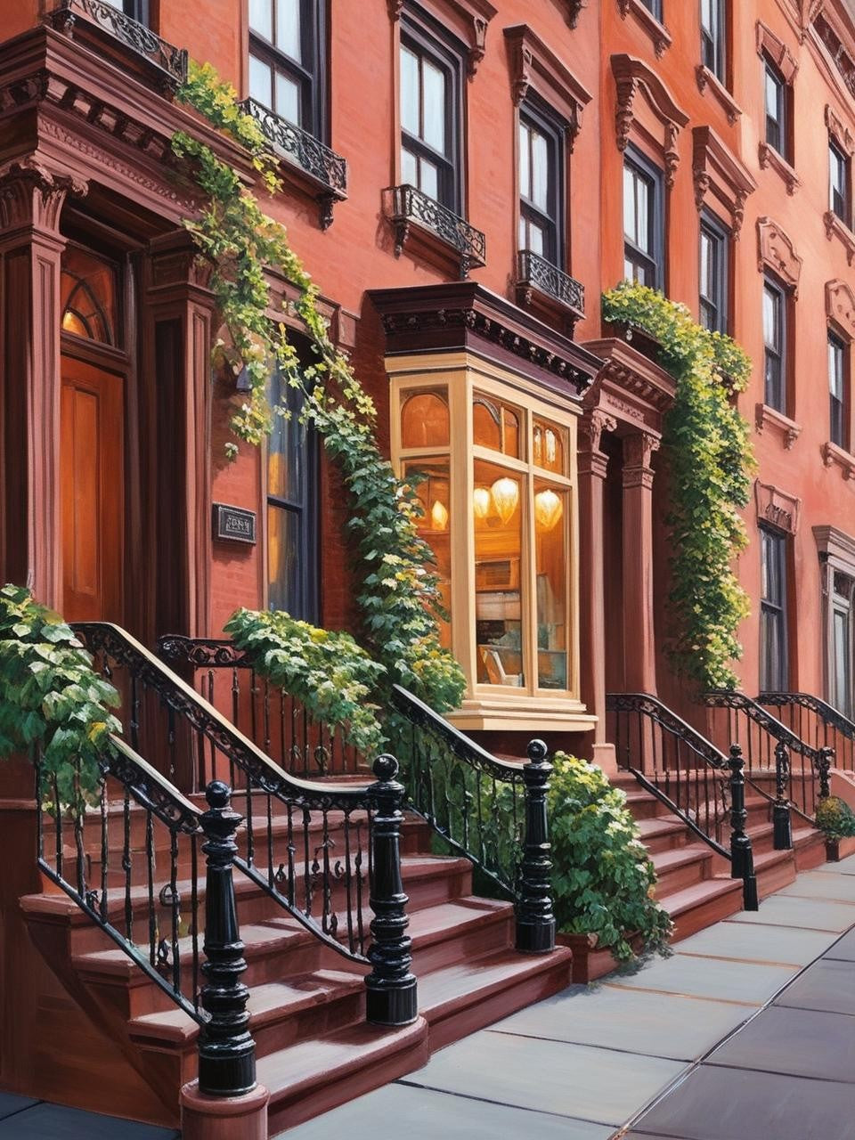 Paint By Number Historic Brownstones in Greenwich Village