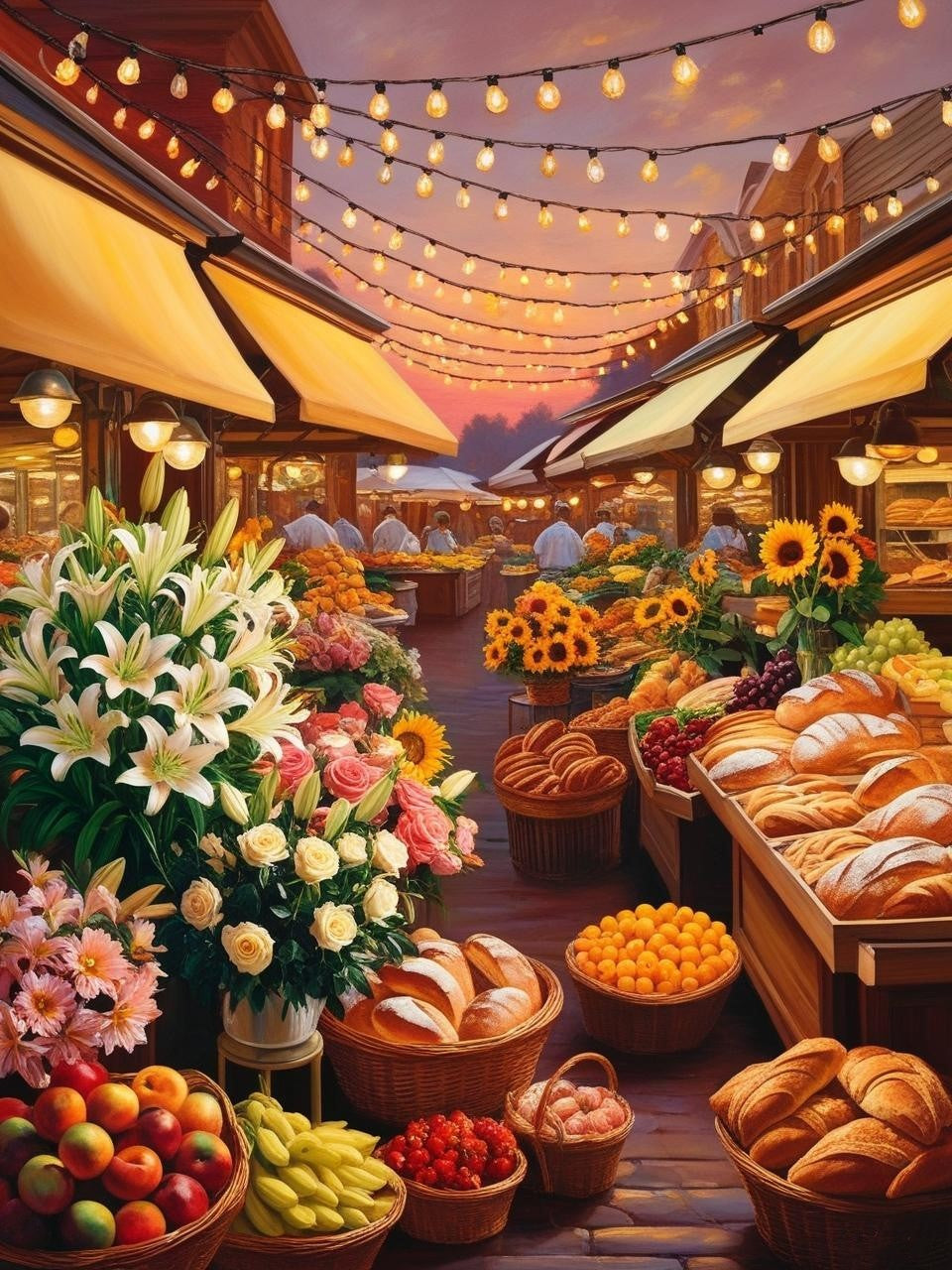 Paint By Number Historic Marketplace at Dusk