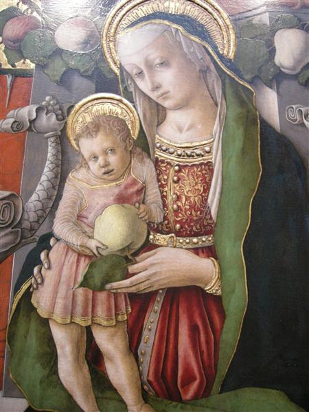 Paint By Number Madonna Enthroned with Donor (detail) - Carlo Crivelli