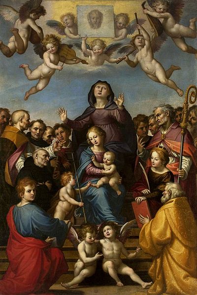 Paint By Number Madonna and Child with Saint Anne and the patron saints of Florence - Fra Bartolomeo