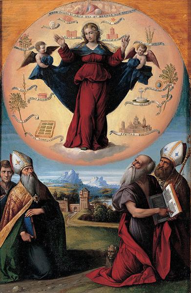 Paint By Number Madonna in Glory and Holy Ones - Benvenuto Tisi
