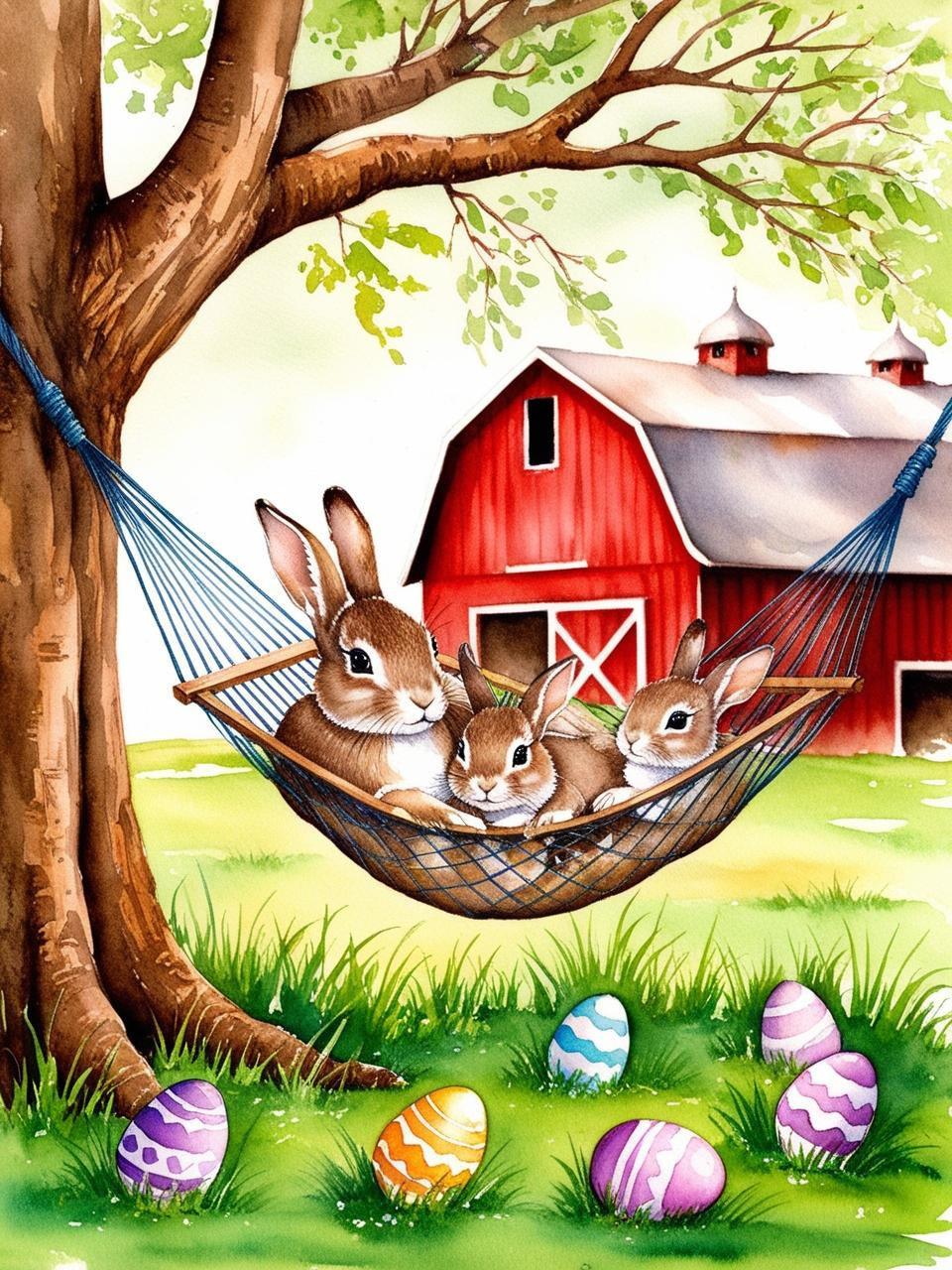 Paint By Number Mama and Baby Bunny Bliss