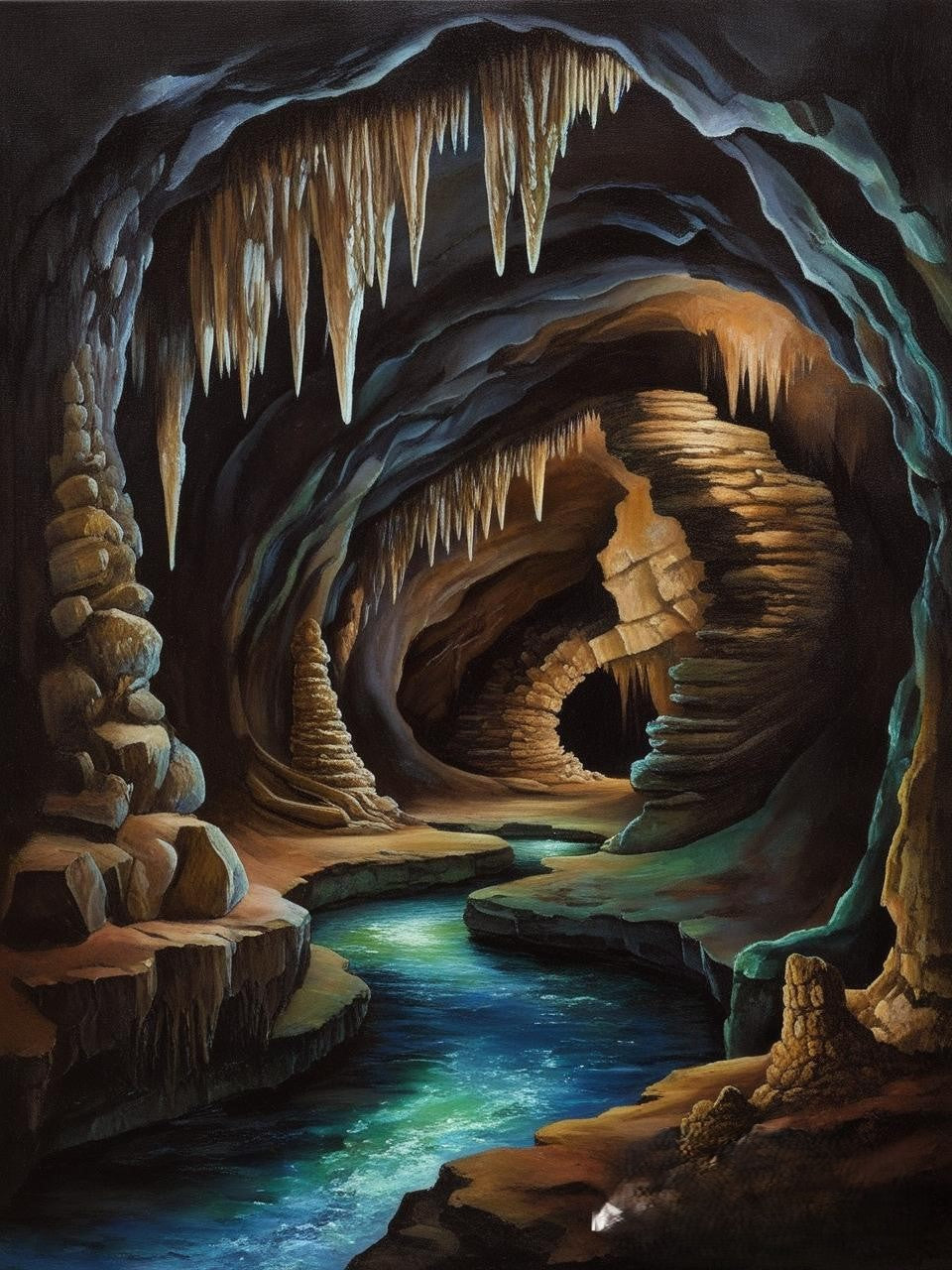Paint by Number Mammoth Cave National Park (Kentucky) The Depths of the Underground