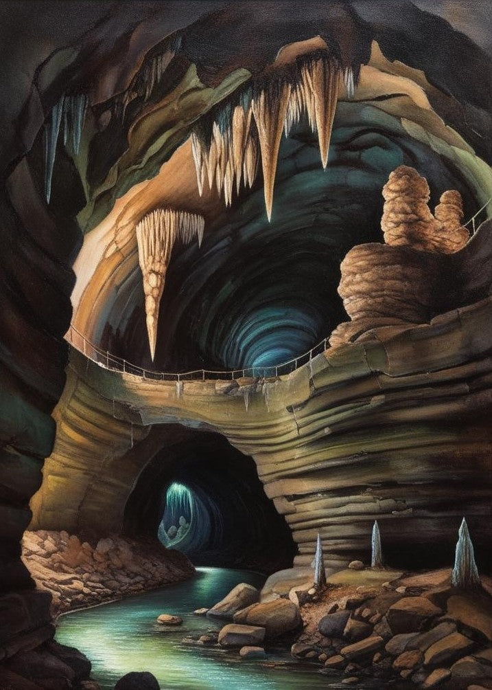 Paint by Number Mammoth Cave National Park (Kentucky) The Depths of the Caves