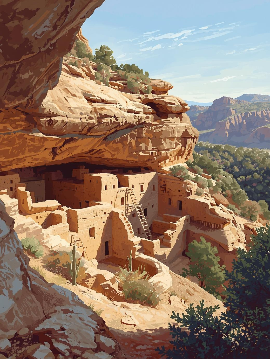 Mesa Verde National Park (Colorado) Paint by Number The Cliffs