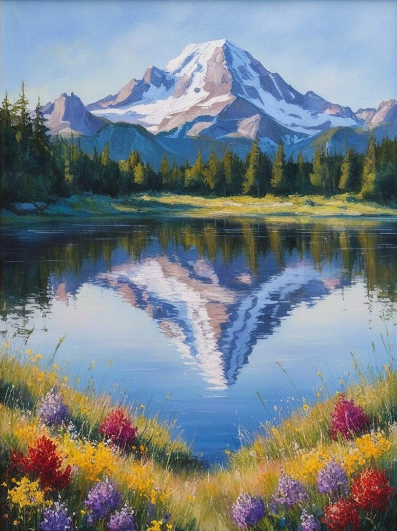 Paint by Number Mount Rainier National Park (Washington) Reflection Lake