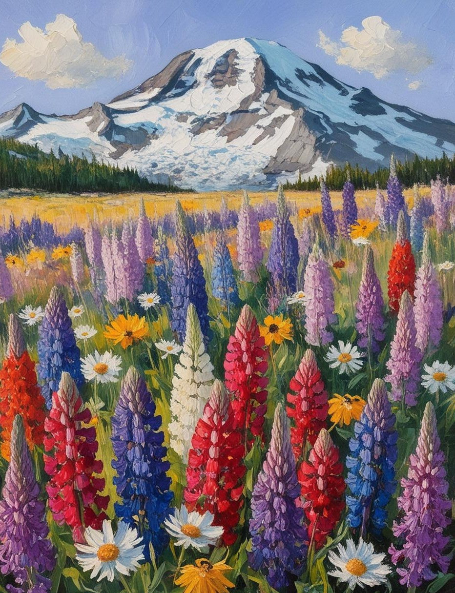 Paint by Number Mount Rainier National Park (Washington) Wildflower Meadows