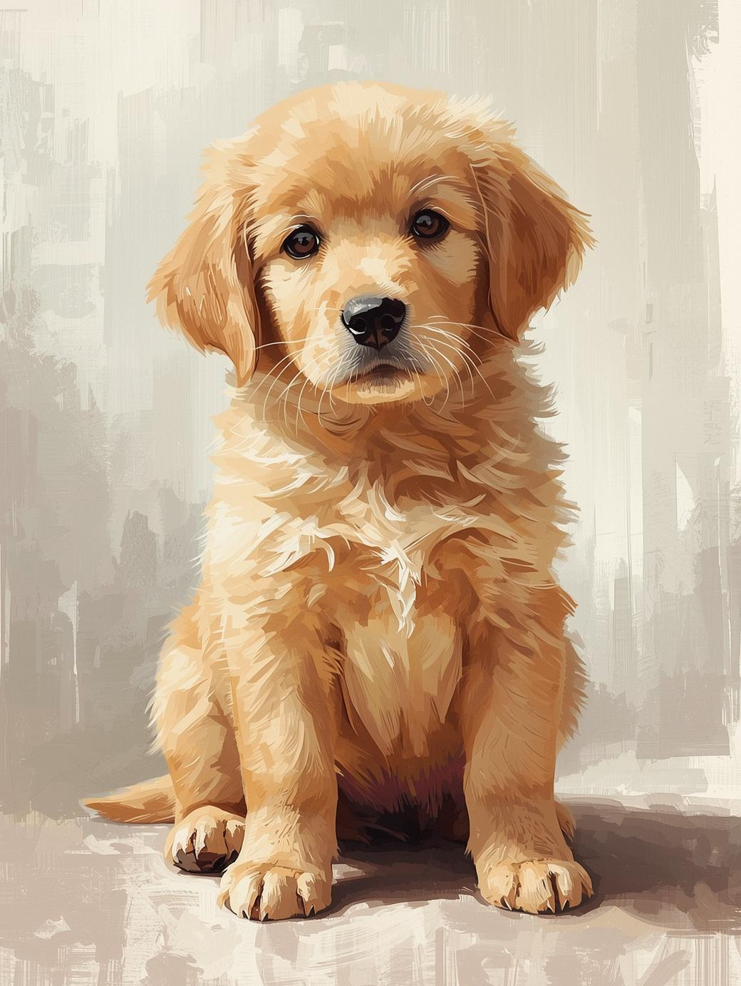 Paint By Number Fluffy Puppy Close-Up Portrait – DIY Paint by Number Kit