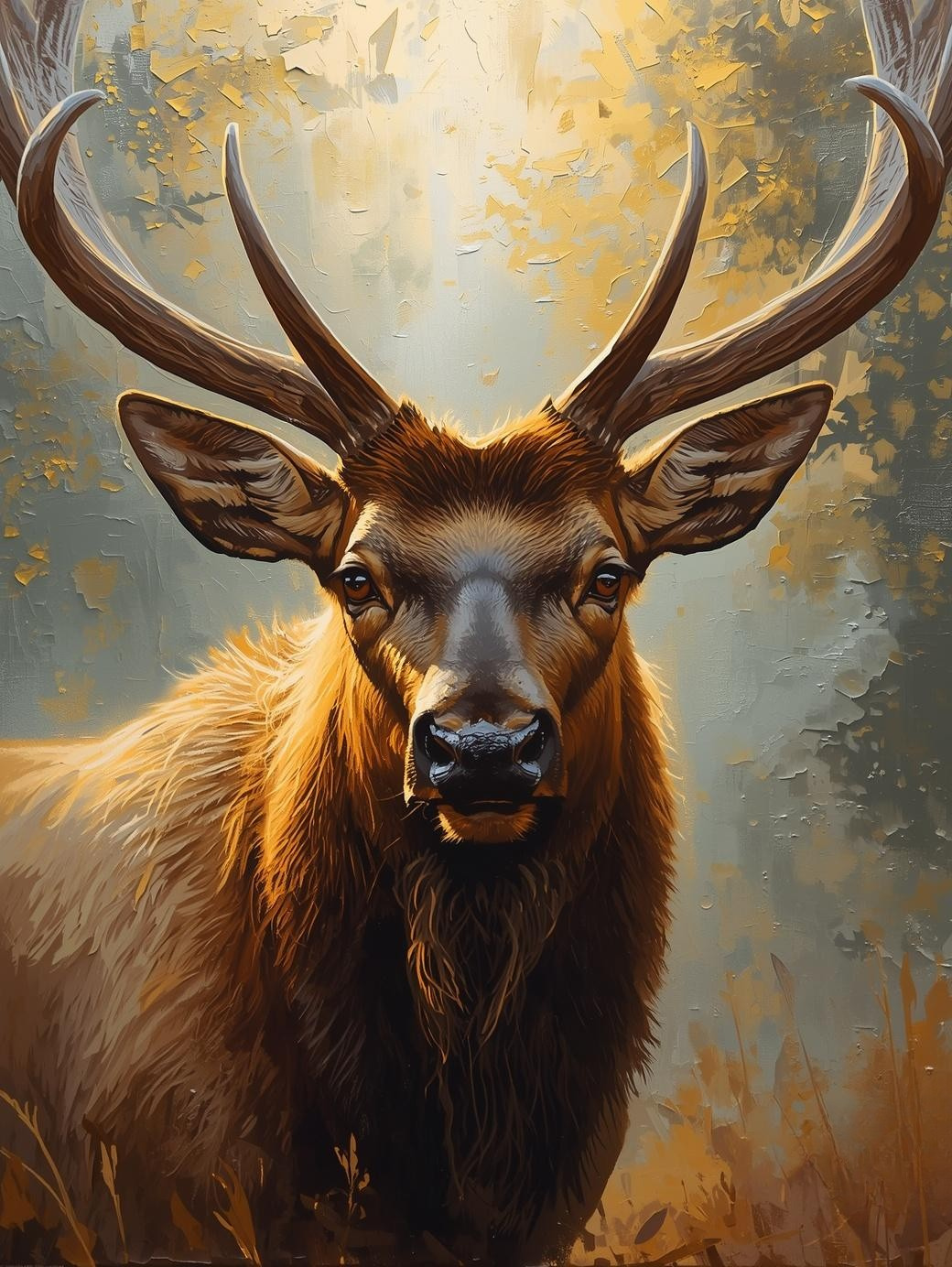 Paint By Number Lone Elk Portrait – Serene Forest Art Kit