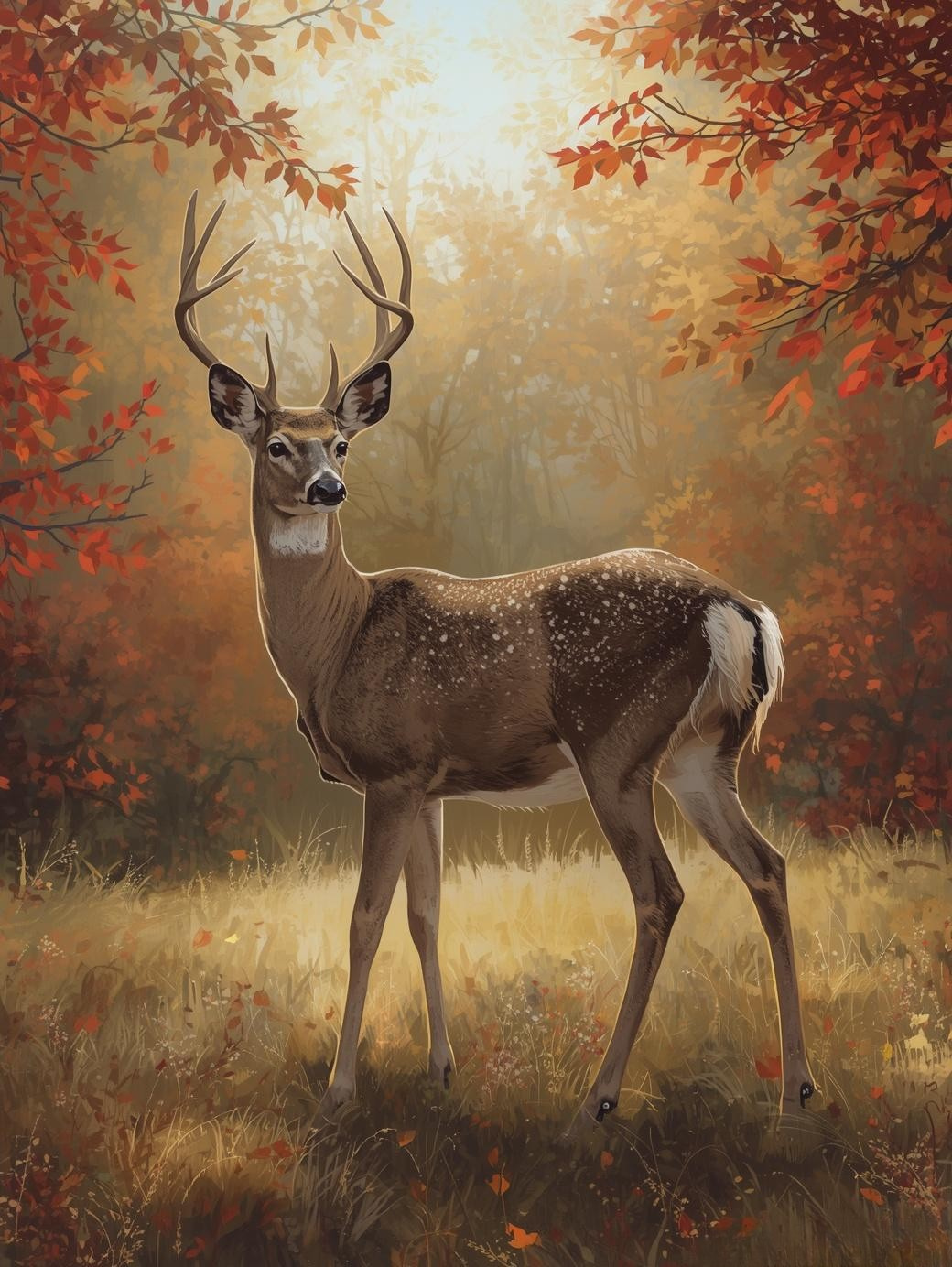 Paint By Number Majestic Deer in Forest – Beautiful Nature Art Kit