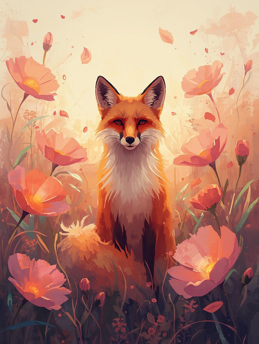 Paint By Number Playful Fox Kit – Cute Whimsical Wildlife Art