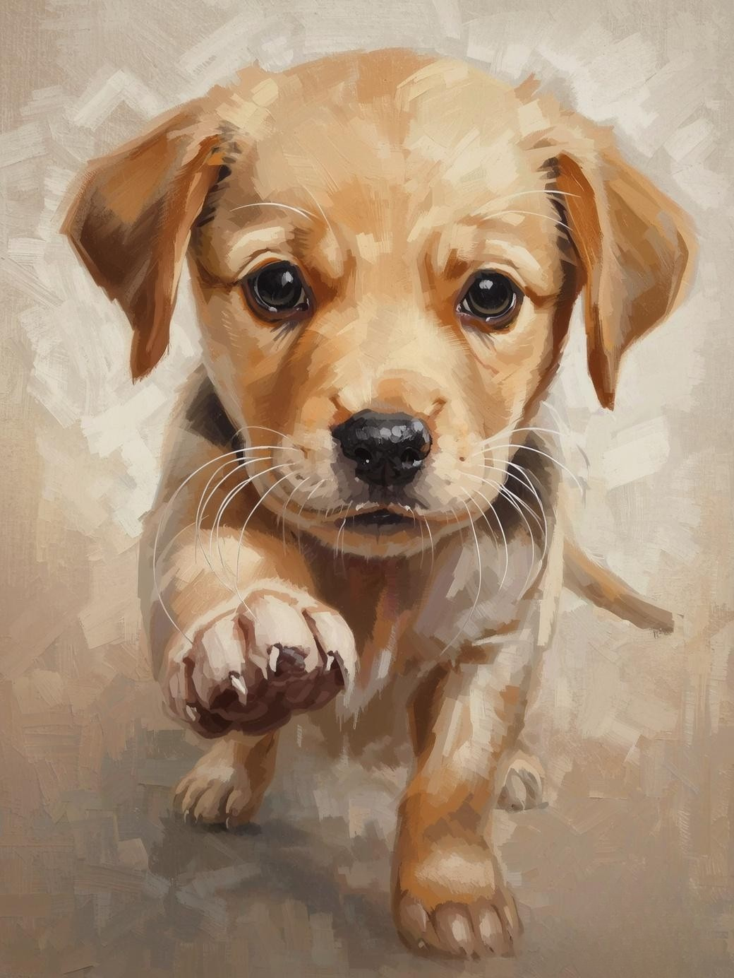 Paint By Number Curious Little Puppy Reaching Paw – Cozy Paint by Number Kit for Adults