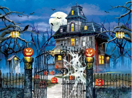 Paint by Number Halloween House