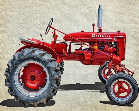 Paint by Number Red Vintage Tractor