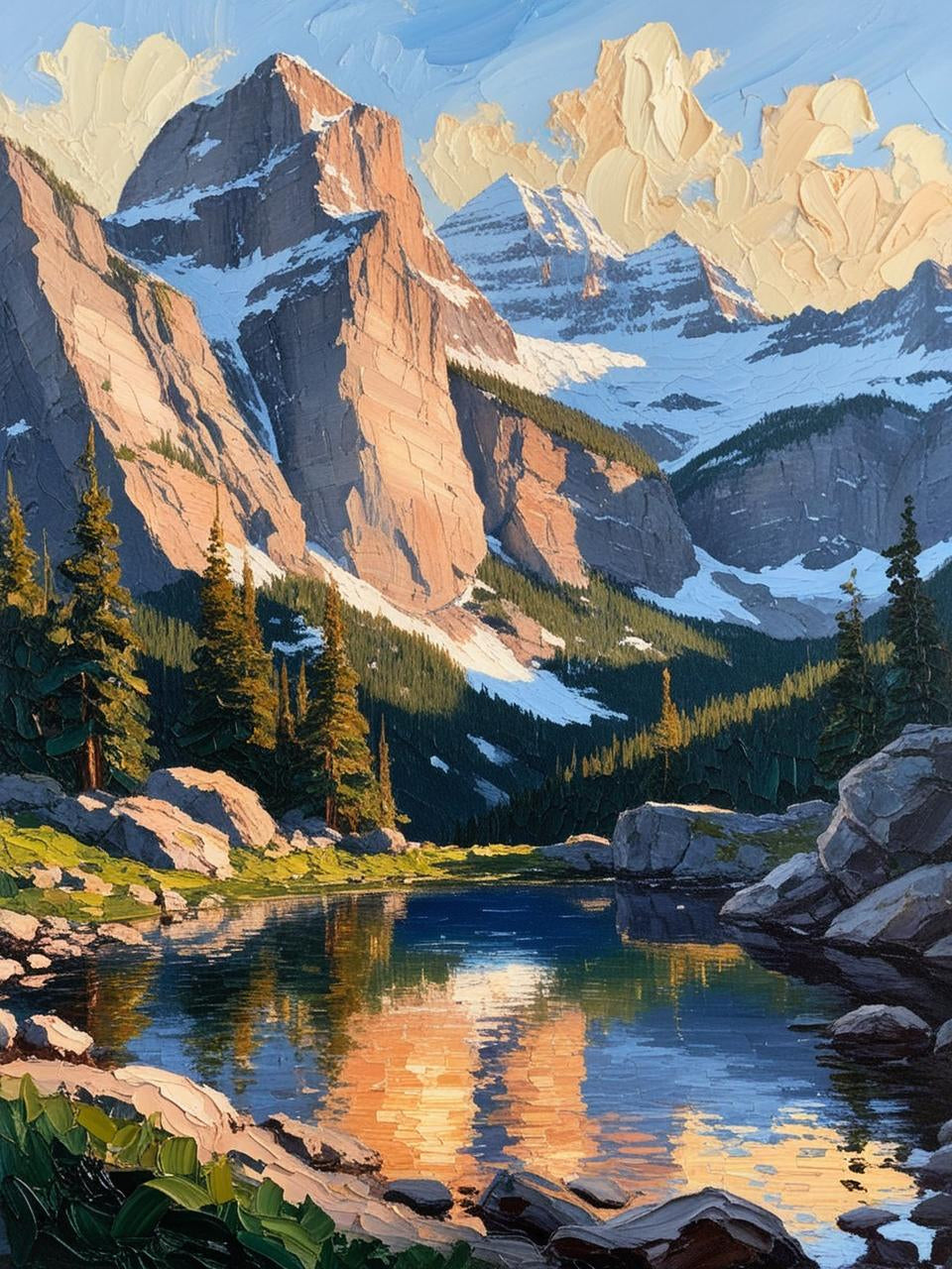 Paint by Number Rocky Mountain National Park (Colorado) – High Alpine Lakes and Jagged Peaks