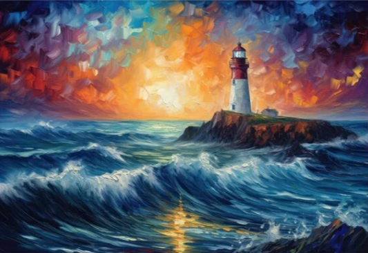 Paint by Number Seascape Masterpiece Lighthouse