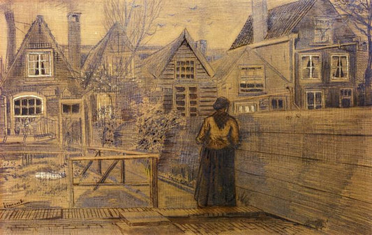 Sien's Mother's House Seen from the Backyard  -Vincent Van Gogh Paint by Number