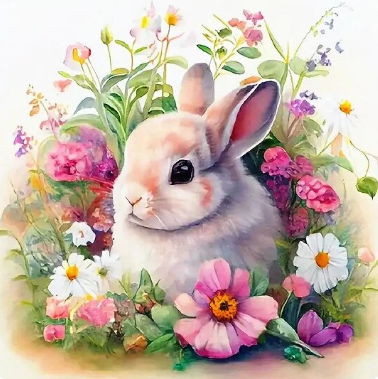 Paint By Number Springtime Bunny