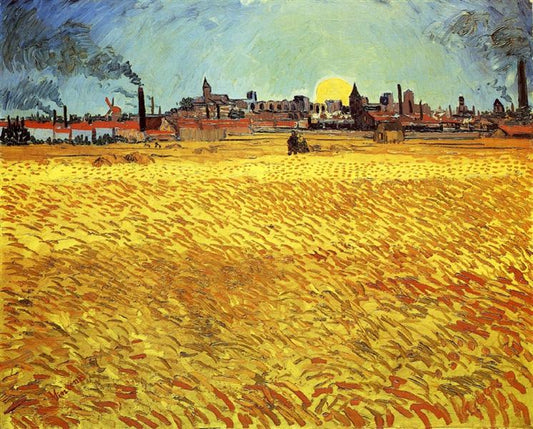 Summer Evening, Wheatfield with Setting Sun-Vincent Van Gogh Paint by Number
