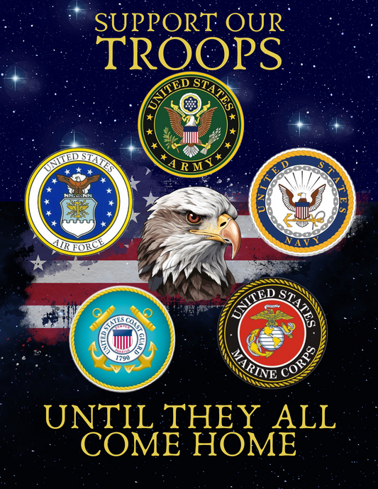 Support Our Troops Until They All Come Home Paint by Number