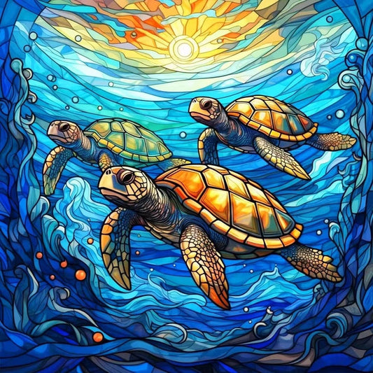 Turtles Swimming  Diamond Painting