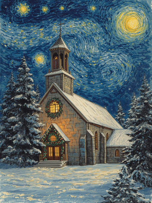 Paint by Number Winter Wonderland Village