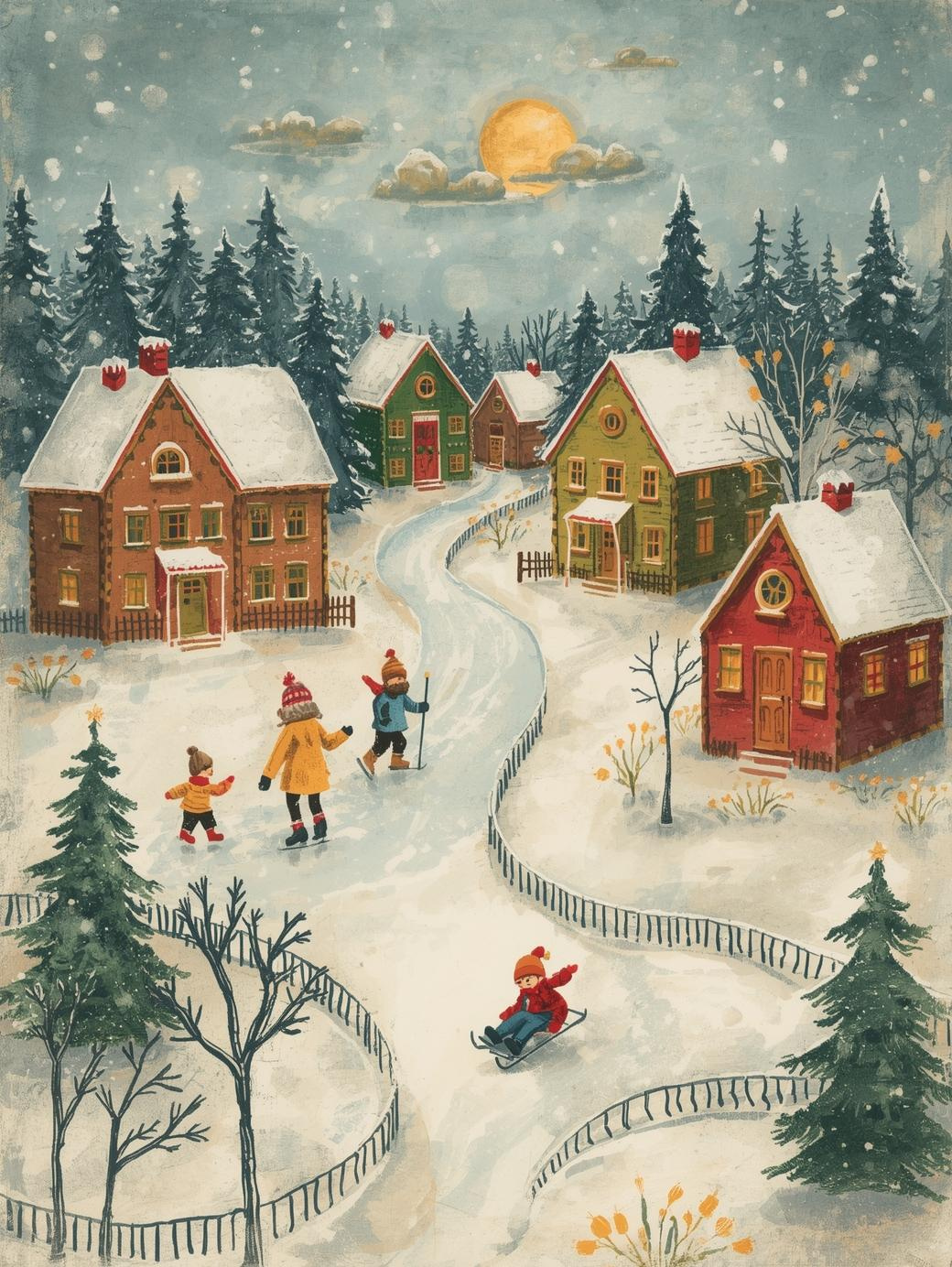 Paint by Number Twinkling Christmas Village