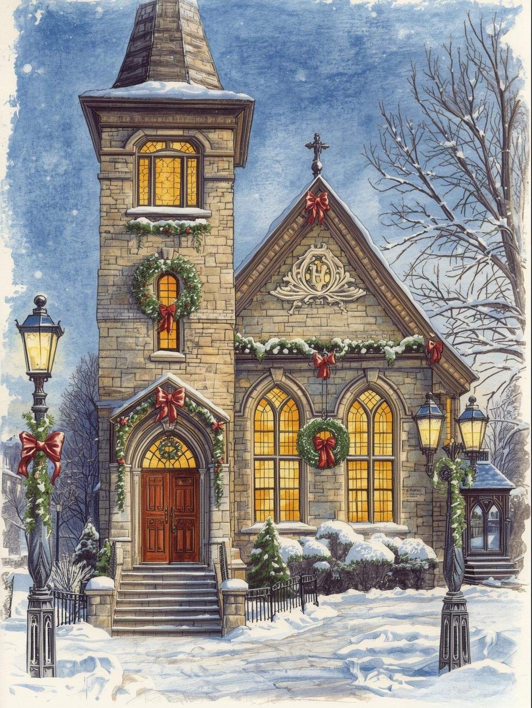 Paint by Number Holy Night – Christmas Church