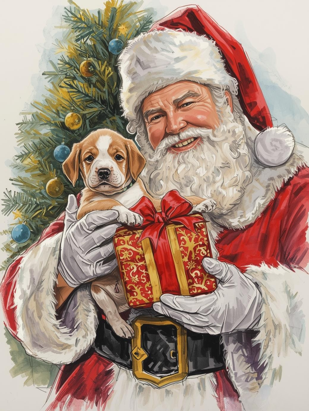 Paint by Number Puppy Love – Santa’s Christmas Companion