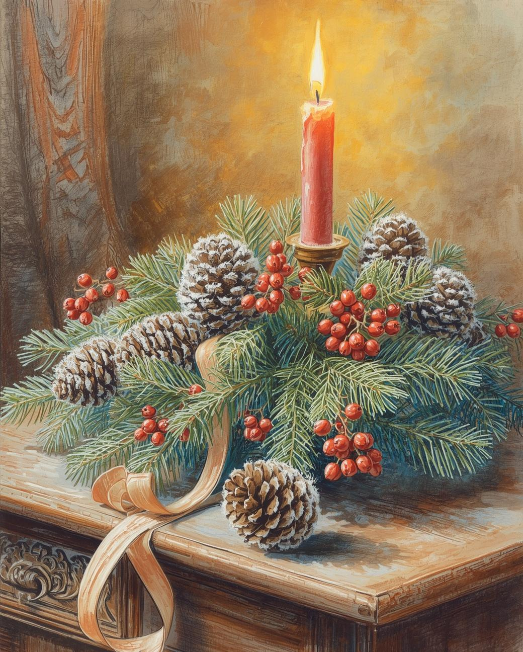 Paint by Number Festive Candlelight