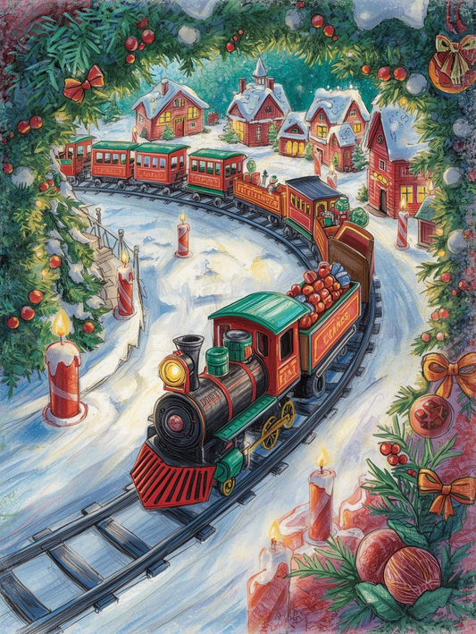 Paint by Number Winter Wonderland Train