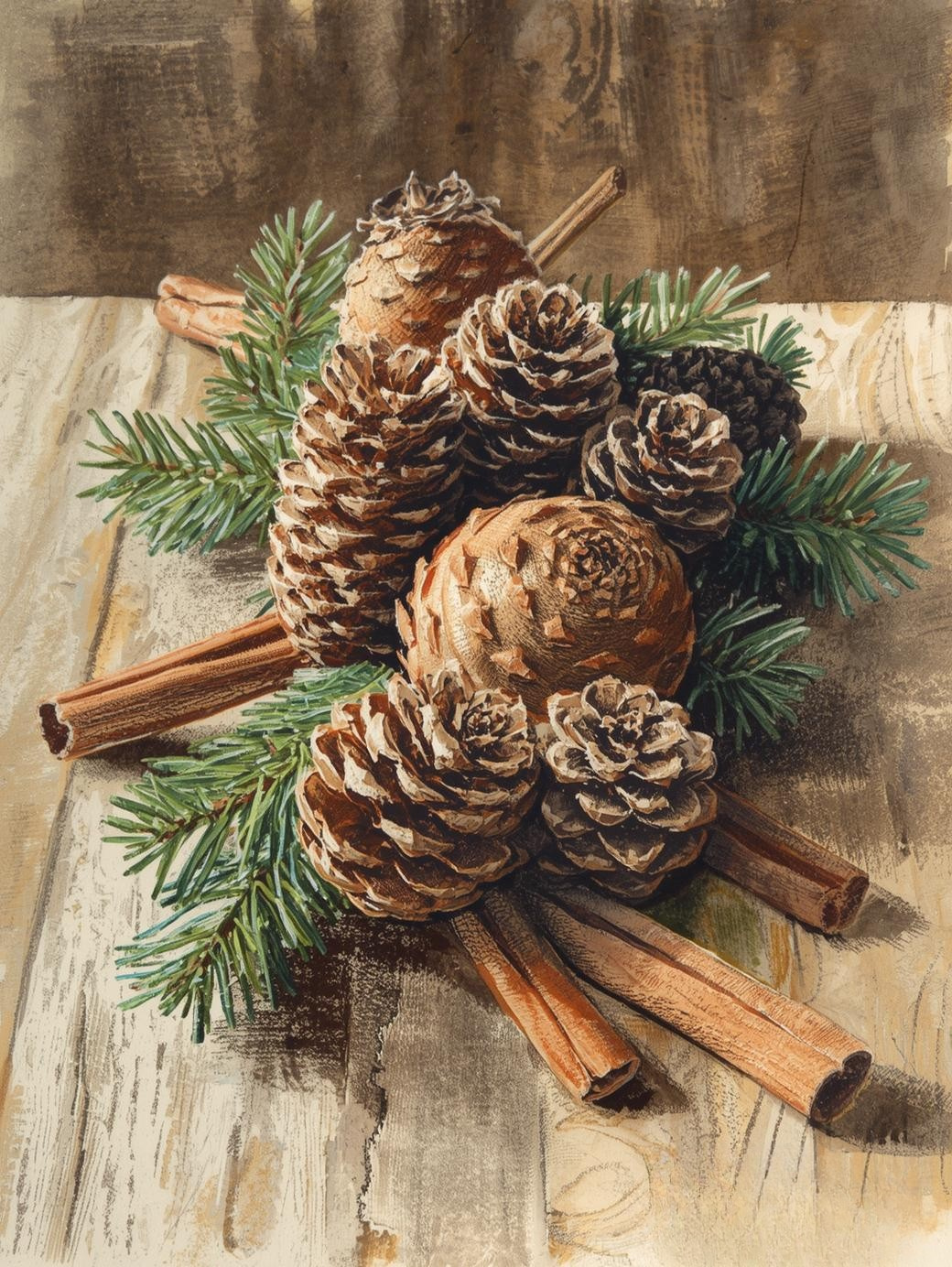 Paint by Number Pinecone Magic