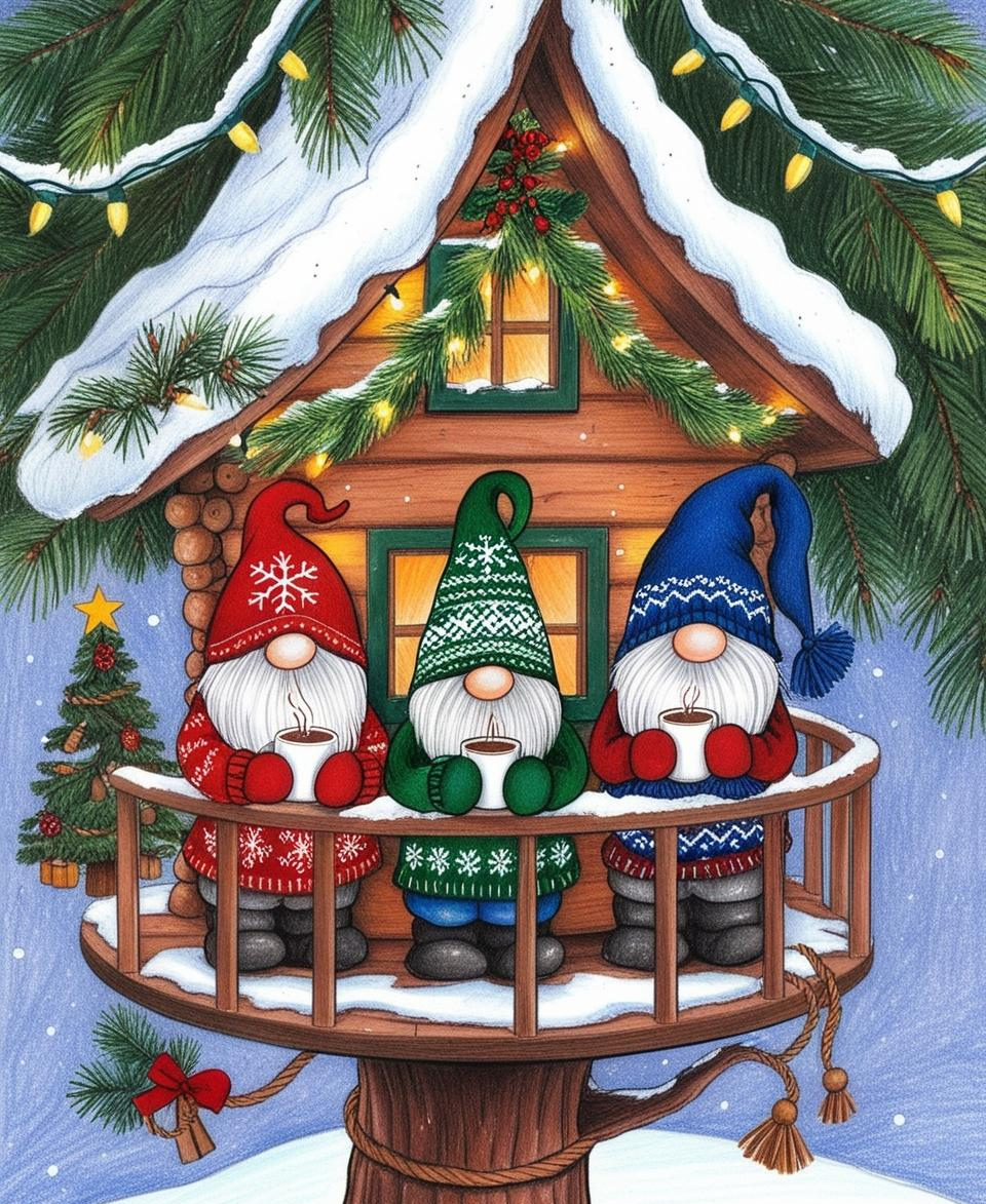 Paint by Number Gnomes Christmas – Festive Holiday Fun