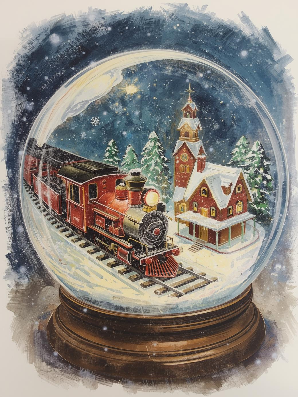 Paint by Number Holiday Glow – Snow Globe