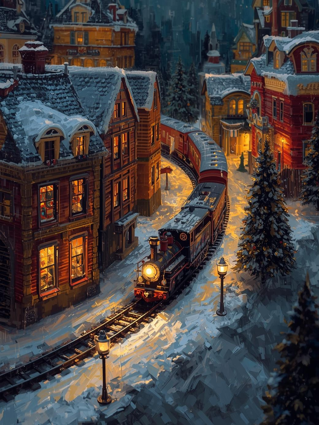 Paint by Number Glittering Christmas Express