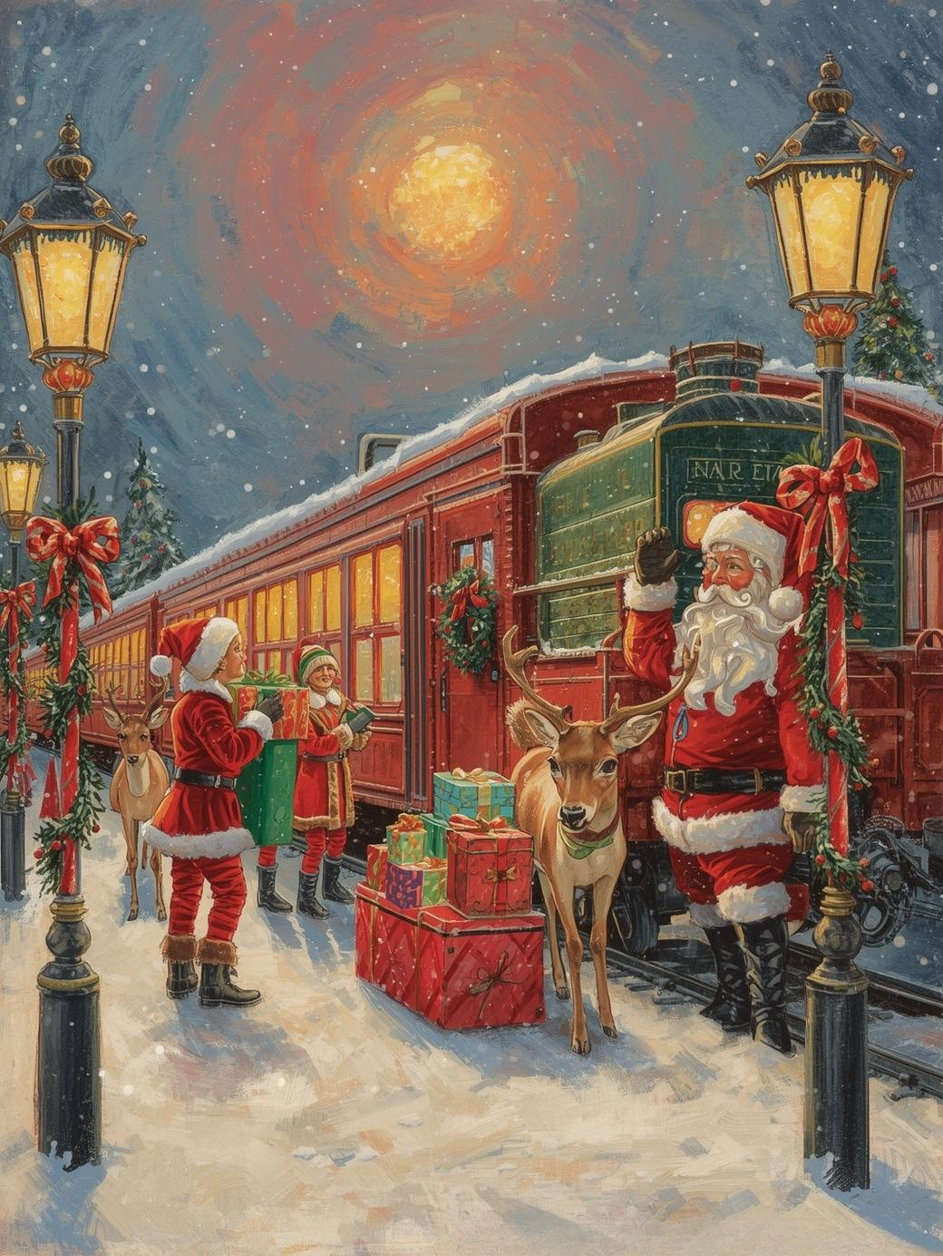 Paint by Number Jingle Bell Locomotive – Christmas Train Adventure